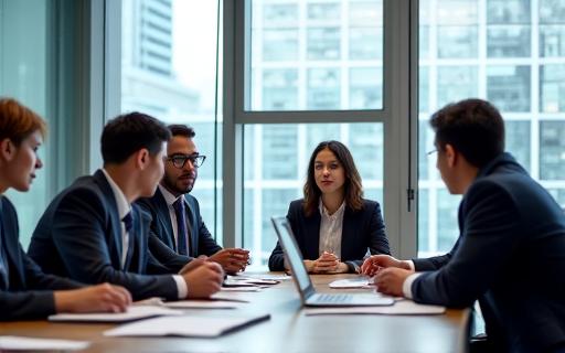 Professionals in a meeting room environment.